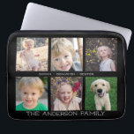 Family | 6 Photo Collage Laptop Sleeve<br><div class="desc">This laptop sleeve design features a 6 photo frame collage for pictures of children and family members on a black background. Personalise this case with the photos and names of your family members.</div>