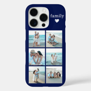 Family 6 Photo Navy Blue iPhone 16 Pro Case