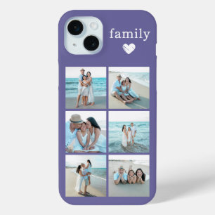 Family 6 Photo Purple iPhone 15 Mini Case