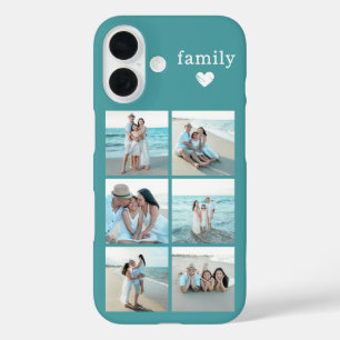 Family 6 Photo Teal iPhone 16 Case