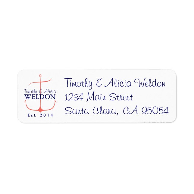 Family Anchor Return Address Label (Front)