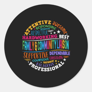 Family And Community Liaison Back To School Squad Classic Round Sticker