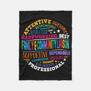 Family And Community Liaison Back To School Squad Fleece Blanket