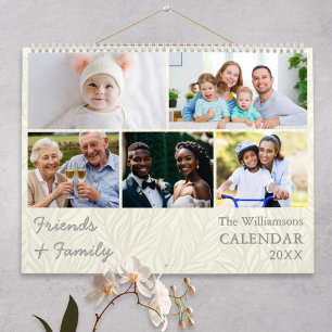 Family and Friends Photos Cream Personalised Calendar