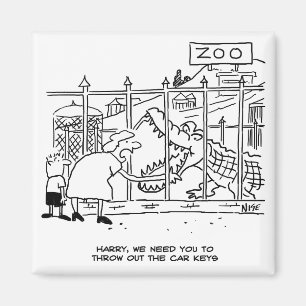 Family at the Zoo. Dad Swallowed by Alligator Magnet