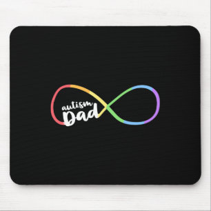 Family Autism Awareness Dad Rainbow Infinity Symbo Mouse Pad