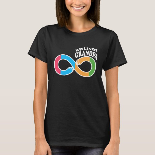Family Autism Awareness Grandpa Rainbow Infinity S T-Shirt (Front)