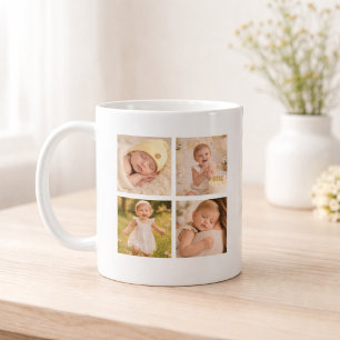Family Baby Keepsake Gift Photo Collage Custom Coffee Mug