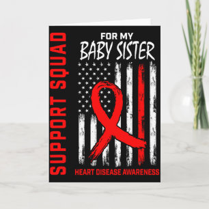 Family Baby Sister Heart Disease Awareness Flag Ba Card