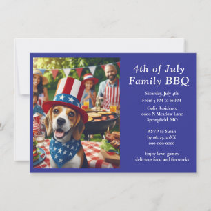 Family BBQ 4th of July  Invitation