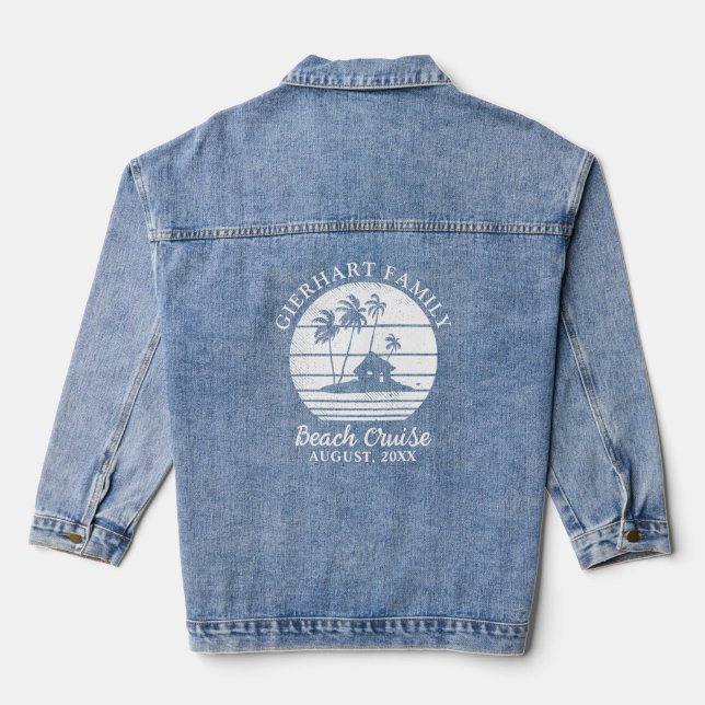 Family Beach Cruise Reunion Vacation Matching Denim Jacket (Back)