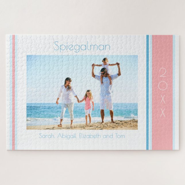 Family Beach Photo Large Jigsaw Puzzle (Horizontal)