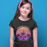 Family Beach Trip Tropical Island Sunset Kids T-Shirt<br><div class="desc">Cool matching family vacation t-shirts for a kid to wear on an island cruise. Features beautiful palm trees in front of a pretty pink beach sunset. Perfect custom children's tees for your summer trip to the sea.</div>
