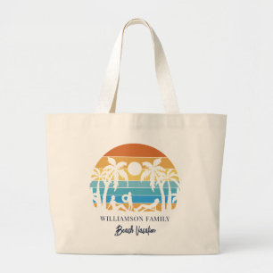 Family Beach Tropical Vacation Custom Large Tote Bag