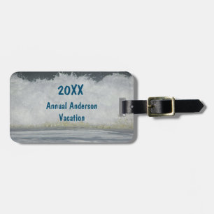 Family Beach Vacation Ocean Photo Summer Reunion Luggage Tag