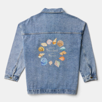 Family Beach Vacation Seashell Collector Womens Me Denim Jacket