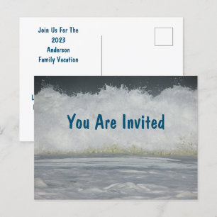 Family Beach Vacation Summer Destination Invite Postcard