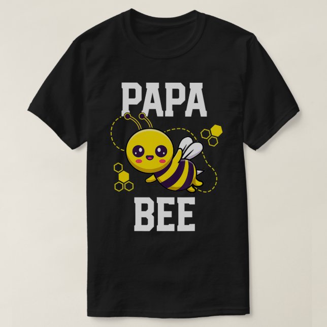 Family Bee s Papa Daddy Birthday First Bee Day Out T-Shirt (Design Front)