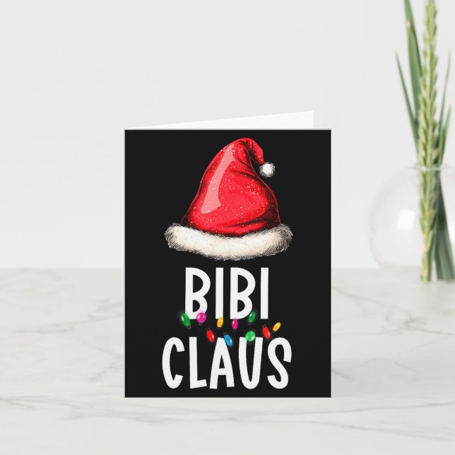 Family Bibi Claus Christmas Santa's Pajama Matchin Card (Front)