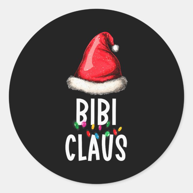 Family Bibi Claus Christmas Santa's Pajama Matchin Classic Round Sticker (Front)