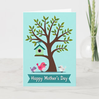 Family Birdhouse Mothers Day Card
