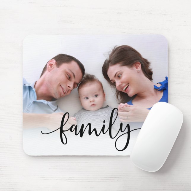 Family Black Script | Custom Full Photo Mouse Pad (With Mouse)