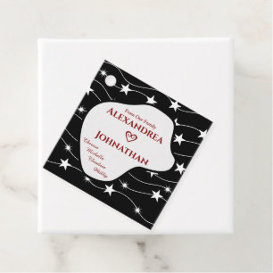 Family Black White Script Typography Personalise Favour Tags