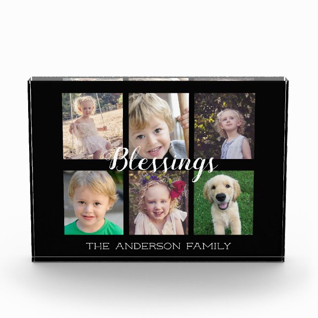Family Blessings | 6 Photo Collage Photo Block (Front)