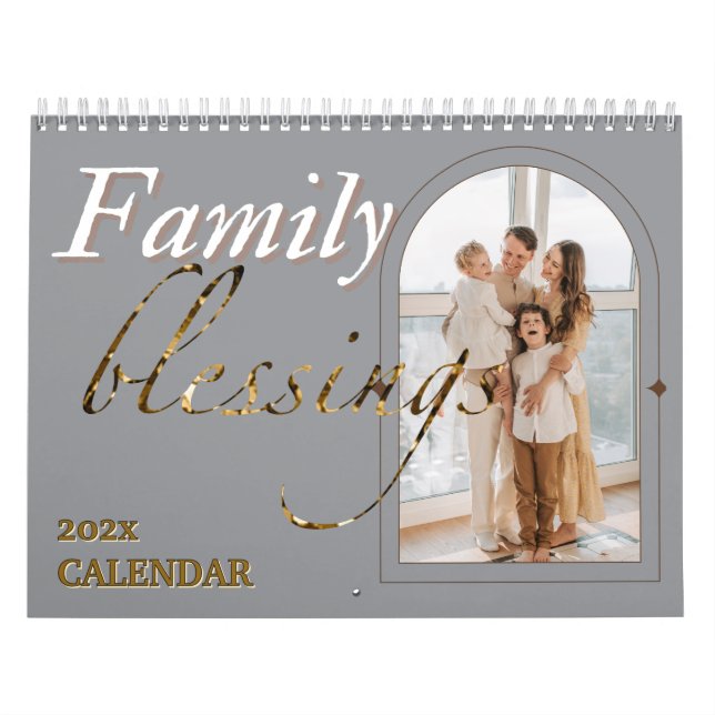 Family Blessings Photos Scripture Christian Calendar (Cover)