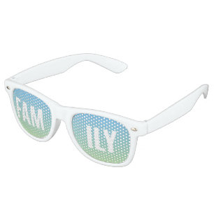 Family Blue Gradient Family Vacation Beach Trip Retro Sunglasses