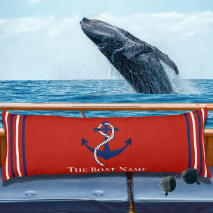 Family Boat Name Anchor Rope Nautical Red Blue Body Cushion