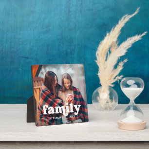 Family   Boho Text Overlay with your Photo Plaque