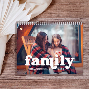 Family Boho Text Overlay with your Photos Calendar