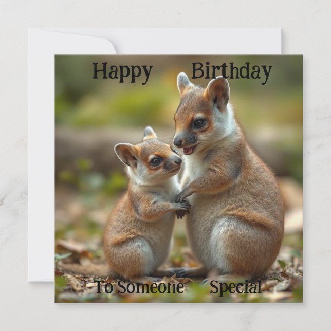 Family Bonds: Mama And Baby Quokka, Birthday Card (Front)