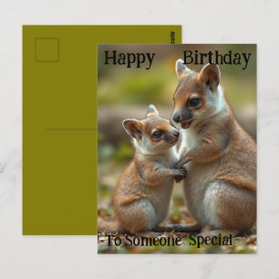 Family Bonds: Mama And Baby Quokka, Birthday  Postcard
