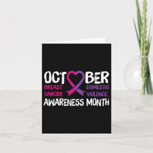 Family Breast Cancer And Domestic Violence Awarene Card