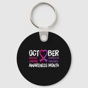Family Breast Cancer and Domestic Violence Awarene Key Ring