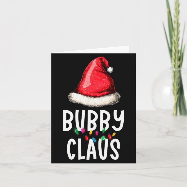 Family Bubby Claus Christmas Santa's Pajama Matchi Card (Front)