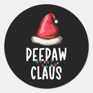 Family Bunnyaw Claus Christmas Santas Pajama Match Classic Round Sticker