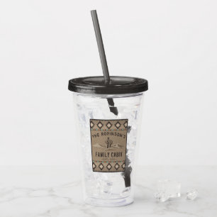Family Cabin Rustic Southwest Native Tribal Cactus Acrylic Tumbler