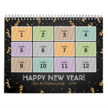 Family Calendar Template 2023 Glitter Custom Photo