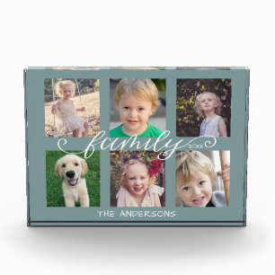 Family Calligraphy   6 Photo Collage Block