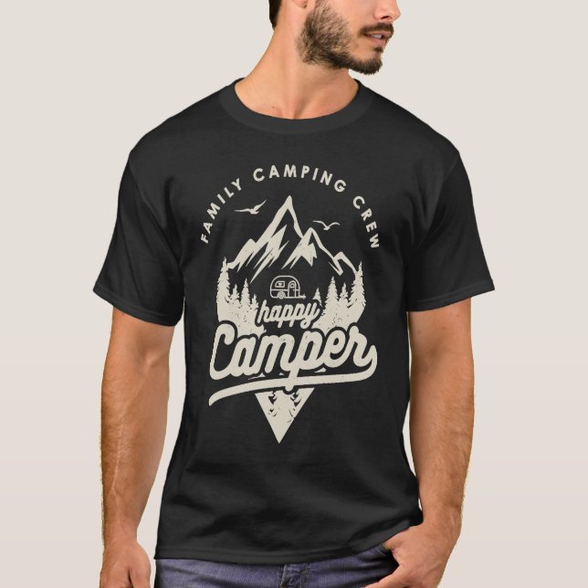 Family camping crew happy camper Matching Vacation T-Shirt (Front)