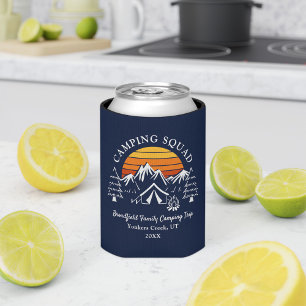 Family Camping Matching Retro Custom Camp Trip Can Cooler