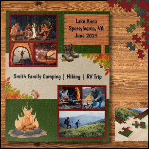 Family Camping RV Hiking Memories Puzzle