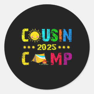 Family Camping Summer Vacation Crew Cousin Camp 20 Classic Round Sticker