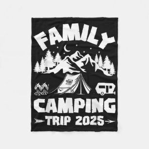 Family Camping Trip 2025 Matching Crew Summer Vaca Fleece Blanket