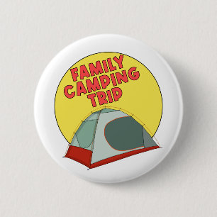 Family Camping Trip 6 Cm Round Badge