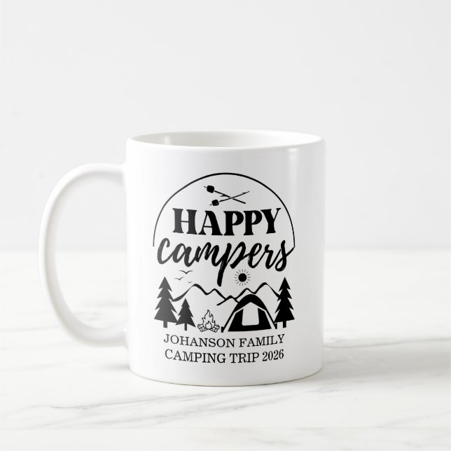 Family Camping Trip Coffee Mug (Left)