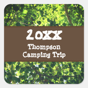 Family Camping Trip Green Summer Reunion Vacation Square Sticker